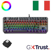 TASTIERA GAMING MECCANICA (COMPATTA TKL) CABLATA ILLUMINATA (RAINBOW) - LAYOUT ITALIANO - TRUST GXT834 CALLAZ - NERO