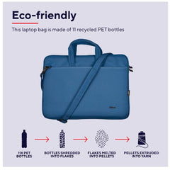 BORSA LAPTOP/NOTEBOOK FINO A 16" ECO - REALIZZATA CON PET RICICLATO - TRUST BOLOGNA BLU