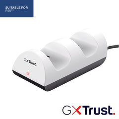 DOCK RICARICA PER 2 GAMEPAD/CONTROLLER PLAYSTATION PS5 - TRUST GXT254 - BIANCO
