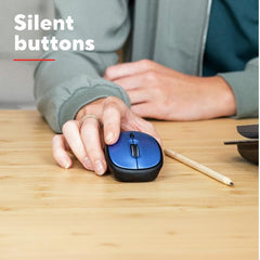 MOUSE WIRELESS SILENZIOSO - 1600DPI - PLASTICA RICICLATA 83% - DURATA BATTERIA 12 MESI - TRUST YVI+ BLU