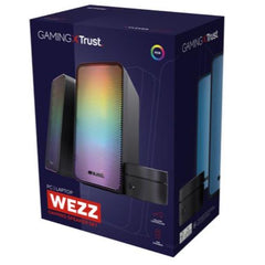 SET GAMING ALTOPARLANTI SPEAKERS 2.0 12W PICCO (6W RMS) ILLUMINATI LED RGB CON TELECOMANDO - TRUST GXT611 WEZZ
