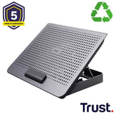 SUPPORTO/RIALZO ECO NOTEBOOK CON VENTOLA GIGANTE DI RAFFREDDAMENTO FINO A 16" - TRUST EXTO - ALLUMINIO
