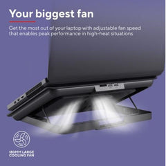 SUPPORTO/RIALZO ECO NOTEBOOK CON VENTOLA GIGANTE DI RAFFREDDAMENTO FINO A 16" - TRUST EXTO - ALLUMINIO