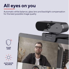 WEBCAM 2K QHD 2560X1440p - FILTRO PRIVACY - 85% PLASTICA RICICLATA - TRUST TW-250 - NERO