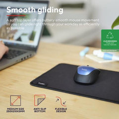 TAPPETINO/MOUSEPAD 250x210 REALIZZATO CON MATERIALI RICICLATI – TRUST BOYE - LAVABILE - NERO