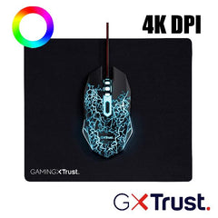 SET MOUSE GAMING + TAPPETINO PER MOUSE - TRUST BASIC NERO