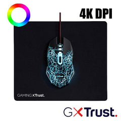 SET MOUSE GAMING + TAPPETINO PER MOUSE - TRUST BASIC NERO