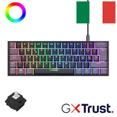 TASTIERA GAMING MECCANICA (COMPATTA 60%) CABLATA RGB - LAYOUT ITALIANO - TRUST GXT867 ACIRA - NERO