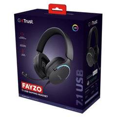 CUFFIE GAMING RGB CABLATE USB 7.1, MICROFONO STACCABILE CON RIDUZIONE DEL RUMORE, DRIVER 50MM - PLASTICA RICICLATA 85% - TRUST GXT490 FAYZO NERO