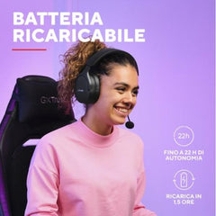 CUFFIE GAMING RGB WIRELESS RICARICABILI DOPPIA CONNESSIONE 2,4GH + BT, MICROFONO STACCABILE CON RIDUZIONE DEL RUMORE, DRIVER 50MM - PLASTICA RICICLATA 85% - TRUST GXT491 FAYZO NERO