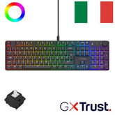 TASTIERA GAMING MECCANICA CABLATA RGB LOW PROFILE, MANOPOLA VOLUME AUDIO - LAYOUT ITALIANO - TRUST GXT866 TORIX - NERO