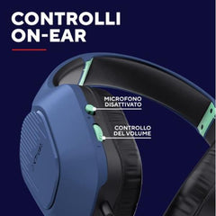 CUFFIE GAMING CABLATE JACK 3,5MM MULTIPIATTAFORMA, DRIVER 50MM - TRUST GXT415B ZIROX - BLU