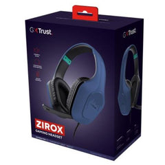CUFFIE GAMING CABLATE JACK 3,5MM MULTIPIATTAFORMA, DRIVER 50MM - TRUST GXT415B ZIROX - BLU