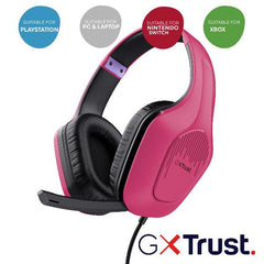 CUFFIE GAMING CABLATE JACK 3,5MM MULTIPIATTAFORMA, DRIVER 50MM - TRUST GXT415P ZIROX - ROSA