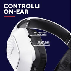 CUFFIE GAMING CABLATE JACK 3,5MM PLAYSTATION® COMPATIBILE, DRIVER 50MM - TRUST GXT415PS ZIROX - BIANCO