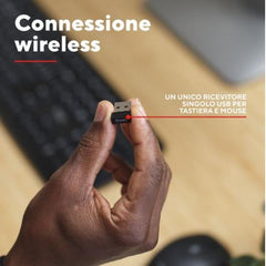 KIT DESK SET TASTIERA E MOUSE WIRELESS SILENZIOSI RESISTENTE AGLI SVERSAMENTI - LAYOUT ITALIANO - TRUST ODI II NERO