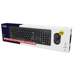 KIT DESK SET TASTIERA E MOUSE WIRELESS SILENZIOSI RESISTENTE AGLI SVERSAMENTI - LAYOUT ITALIANO - TRUST ODI II NERO