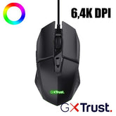 MOUSE GAMING ILLUMINATO CABLATO 6.400DPI ACELLERAZIONE 20G - TRUST GXT109 FELOX NERO