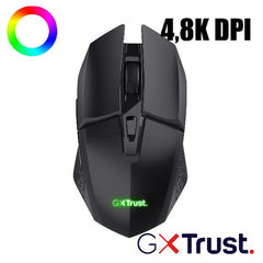 MOUSE GAMING RGB WIRELESS RICARICABILE 4.800DPI - TRUST GXT110 FELOX NERO