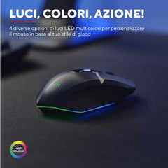 MOUSE GAMING RGB WIRELESS RICARICABILE 4.800DPI - TRUST GXT110 FELOX NERO