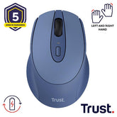 MOUSE WIRELESS RICARICABILE - 1600DPI - TRUST ZAYA - BLU