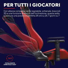 SEDIA GAMING REALIZZATA CON MATERIALI SOSTENIBILI - TRUST GXT 714R RUYA NERO/ROSSO