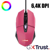 MOUSE GAMING ILLUMINATO CABLATO 6.400DPI ACELLERAZIONE 20G - TRUST GXT109P FELOX ROSA