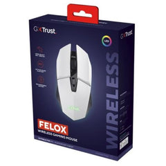 MOUSE GAMING RGB WIRELESS RICARICABILE 4.800DPI - TRUST GXT110W FELOX BIANCO