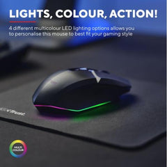 SET MOUSE DA GAMING ILLUMINATO RGB + TAPPETINO - TRUST GXT 112 FELOX - NERO