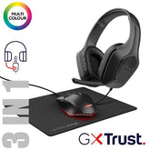 SET GAMING 3-IN-1 - CUFFIA + MOUSE + MOUSEPAD - TRUST GXT 790 NERO