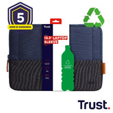 CUSTODIA/SLEEVE 13,3" MORBIDA PER LAPTOP/NOTEBOOK REALIZZATA CON PET RICICLATO - TRUST LISBOA BLU