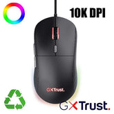 MOUSE GAMING RGB CABLATO ULTRA LEGGERO 10.000DPI - PLASTICA RICICLATA 55% - TRUST GXT 925 REDEX II - NERO
