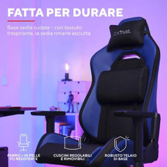 SEDIA GAMING REALIZZATA CON MATERIALI SOSTENIBILI - TRUST GXT 714B RUYA NERO/BLU