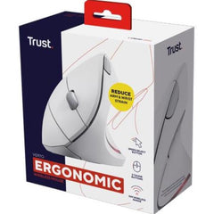 MOUSE ERGONOMICO VERTICALE WIRELESS - 1600DPI - TRUST VERTO - BIANCO