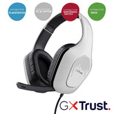CUFFIE GAMING CABLATE JACK 3,5MM MULTIPIATTAFORMA, DRIVER 50MM - TRUST GXT415 ZIROX - BIANCO