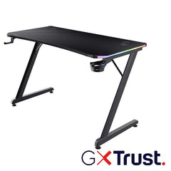 SCRIVANIA GAMING RGB DESK - TRUST GXT 709 LUMINUS - NERO
