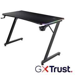 SCRIVANIA GAMING RGB DESK - TRUST GXT 709 LUMINUS - NERO