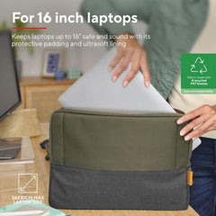 CUSTODIA/SLEEVE 16" MORBIDA PER LAPTOP/NOTEBOOK REALIZZATA CON PET RICICLATO - TRUST LISBOA VERDE