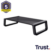 SUPPORTO MONITOR IN VETRO TEMPERATO - TRUST MONTA - NERO