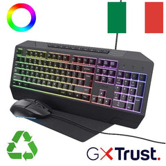 SET GAMING 3-IN-1 - TASTIERA + MOUSE + MOUSEPAD LAYOUT IT - TRUST GXT 791 NERO
