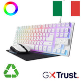 SET GAMING 3-IN-1 - TASTIERA + MOUSE + MOUSEPAD - LAYOUT IT - TRUST GXT 794 BIANCO