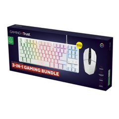 SET GAMING 3-IN-1 - TASTIERA + MOUSE + MOUSEPAD - LAYOUT IT - TRUST GXT 794 BIANCO