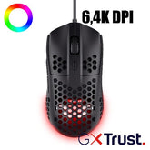 MOUSE GAMING RGB CABLATO ULTRALEGGERO 6400 DPI - TRUST GXT 928 HELOX NERO