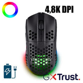MOUSE GAMING RGB WIRELESS RICARICABILE ULTRALEGGERO 4.800DPI, AUTONOMIA 80H - TRUST GXT929 HELOX NERO
