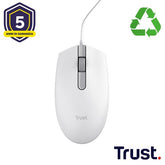 MOUSE CABLATO 160CM - PLASTICA RICICLATA 50% - TRUST B2B TM-101 ECO BIANCO