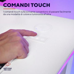 SCRIVANIA GAMING RGB DESK - TRUST GXT 709W LUMINUS - BIANCO