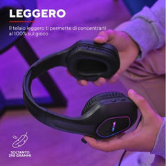 CUFFIE GAMING CABLATE JACK 3,5MM MULTIPIATTAFORMA CON USB PER ILLUMINAZIONE LED, DRIVER 50MM - TRUST GXT416 ZIROX - NERO