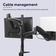 SUPPORTO MONITOR DOPPIO BRACCIO ERGONOMICO PER DOPPIO MONITOR O MONITOR E LAPTOP - TRUST MARA - NERO