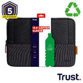 CUSTODIA/SLEEVE 13,3" MORBIDA PER LAPTOP/NOTEBOOK REALIZZATA CON PET RICICLATO - TRUST LISBOA NERA