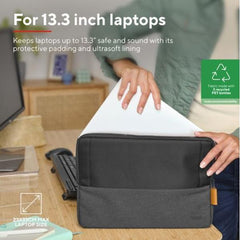 CUSTODIA/SLEEVE 13,3" MORBIDA PER LAPTOP/NOTEBOOK REALIZZATA CON PET RICICLATO - TRUST LISBOA NERA